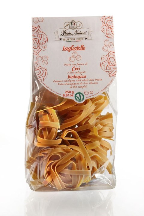 MAKARON (Z CIECIERZYCY I BRĄZOWEGO RYŻU) TAGLIATELLE BEZGLUTENOWY BIO 250 g - PASTA NATURA PASTA NATURA (makarony bezglutenowe)