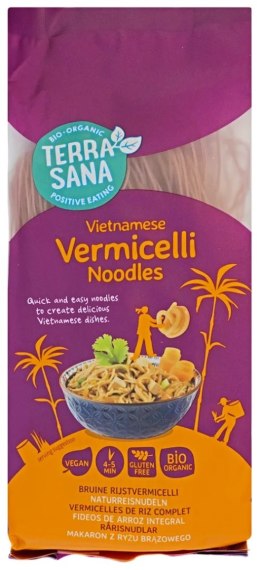 MAKARON (RYŻOWY RAZOWY) VERMICELLI BEZGLUTENOWY BIO 250 g - TERRASANA TERRASANA (kremy, makarony, sosy sojowe, inne)