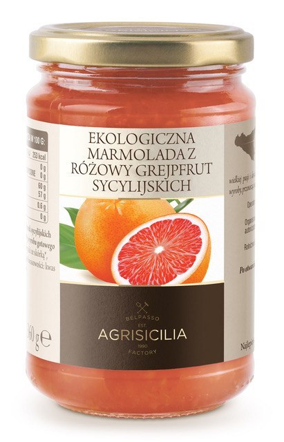 MARMOLADA Z RÓŻOWYCH GREJPFRUTÓW SYCYLIJSKICH BIO 360 g - AGRISICILIA AGRISICILIA (marmolady, krem pistacjowy)