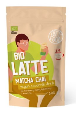 LATTE MATCHA CHAI - NAPÓJ KOKOSOWO - KORZENNY Z MATCHĄ BIO 200 g - DIET-FOOD DIET-FOOD