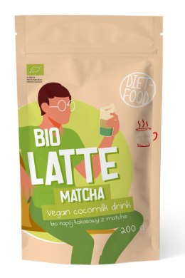 LATTE MATCHA - NAPÓJ KOKOSOWY Z MATCHĄ BIO 200 g - DIET-FOOD DIET-FOOD