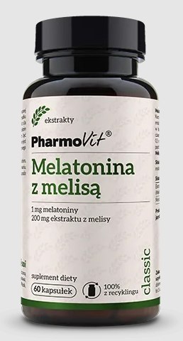 MELATONINA Z MELISĄ BEZGLUTENOWE 60 KAPSUŁEK - PHARMOVIT (CLASSIC) PHARMOVIT (suplementy diety)