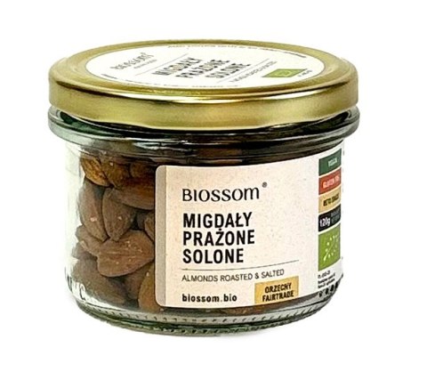 MIGDAŁY PRAŻONE I SOLONE BEZGLUTENOWE BIO 120 g - BIOSSOM BIOSSOM (przekąski)