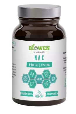NAC (N-ACETYLO-L-CYSTEINA) (600 mg) BEZGLUTENOWA 100 KAPSUŁEK - HEMPKING (BIOWEN) HEMPKING (suplementy diety, kosmetyki)