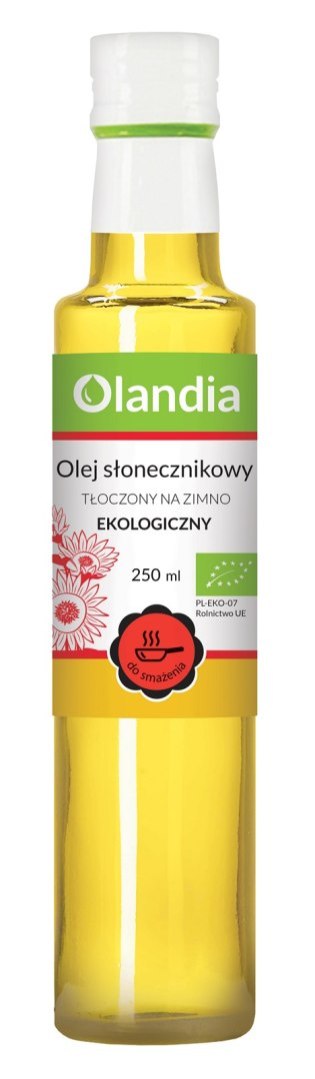 OLEJ SŁONECZNIKOWY DO SMAŻENIA TŁOCZONY NA ZIMNO BIO 250 ml - OLANDIA OLANDIA (oleje)