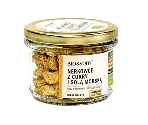 ORZECHY NERKOWCA Z CURRY I SOLĄ MORSKĄ BEZGLUTENOWE BIO 120 g - BIOSSOM BIOSSOM (przekąski)