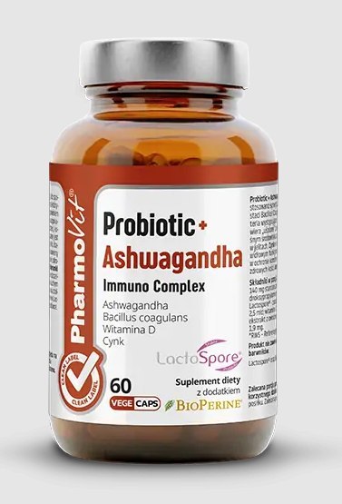 PROBIOTIC + ASHWAGANDHA IMMUNO COMPLEX BEZGLUTENOWE 60 KAPSUŁEK - PHARMOVIT (CLEAN LABEL) PHARMOVIT (suplementy diety)