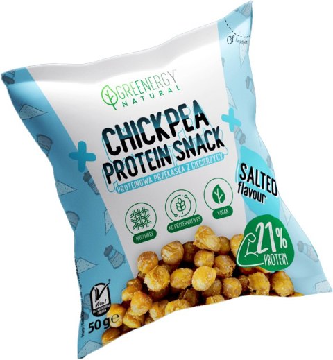 PRZEKĄSKA PROTEINOWA Z CIECIERZYCY SOLONA 50 g - GREENERGY GREENERGY (chipsy, przekąski)