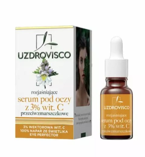 SERUM POD OCZY Z WITAMINĄ C ROZJAŚNIAJĄCE PRZECIWZMARSZCZKOWE 15 ml - UZDROVISCO (ŚWIETLIK) UZDROVISCO (kosmetyki)