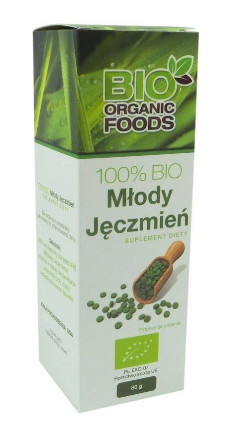 SOK Z MŁODEGO JĘCZMIENIA BIO (500 mg) 560 TABLETEK - BIO ORGANIC FOODS BIO ORGANIC FOODS (suplementy diety)