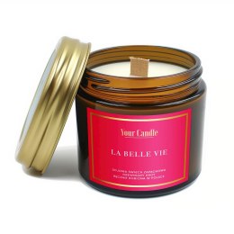 ŚWIECA SOJOWA ZAPACHOWA Z DREWNIANYM KNOTEM LA BELLE VIE 120 ml - YOUR CANDLE YOUR CANDLE (świece, olejki eteryczne)