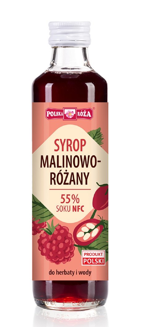 SYROP MALINOWO - RÓŻANY 250 ml - POLSKA RÓŻA POLSKA RÓŻA (soki owocowe, syropy, shoty)