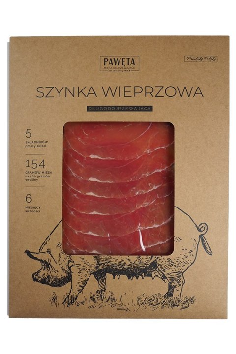 SZYNKA DOJRZEWAJĄCA PLASTRY BEZGLUTENOWA 50 g - PAWĘTA PAWĘTA (szynki dojrzewające)