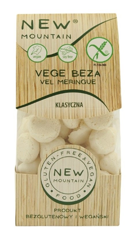 BEZY WEGAŃSKIE KLASYCZNE BEZGLUTENOWE 50 g - NEW MOUNTAIN NEW MOUTAIN (bezglutenowe-ciastka,bezy,paluchy)