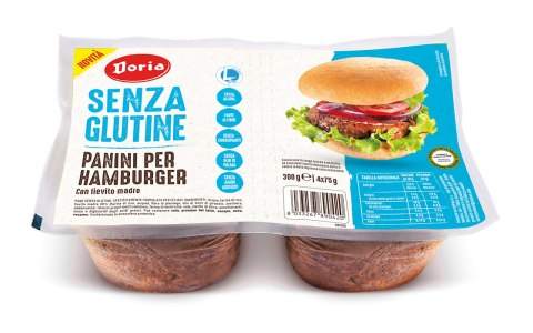 BUŁKI DO HAMBURGERÓW BEZGLUTENOWE (4 x 75 g) 300 g - DORIA DORIA (pieczywo bezglutenowe - chleb, bułki)