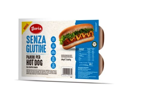 BUŁKI DO HOT DOGÓW BEZGLUTENOWE (2 x 75 g) 150 g - DORIA DORIA (pieczywo bezglutenowe - chleb, bułki)