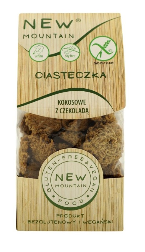 CIASTKA OWSIANO - CZEKOLADOWO - KOKOSOWE BEZGLUTENOWE 220 g - NEW MOUNTAIN NEW MOUTAIN (bezglutenowe-ciastka,bezy,paluchy)