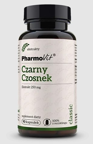 CZARNY CZOSNEK EKSTRAKT (250 mg) BEZGLUTENOWY 90 KAPSUŁEK - PHARMOVIT (CLASSIC) PHARMOVIT (suplementy diety)