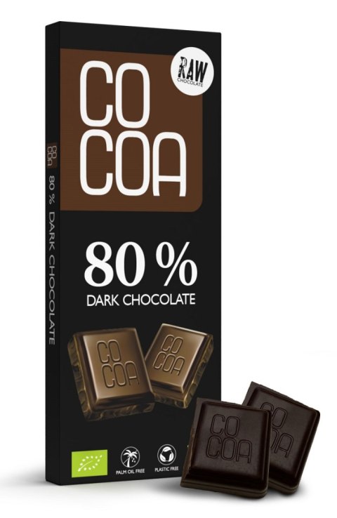 CZEKOLADA CIEMNA 80 % BIO 40 g - COCOA COCOA (czekolady i bakalie w surowej czekoladzie)