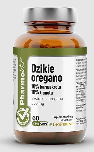 DZIKIE OREGANO EKSTRAKT (300 mg) BEZGLUTENOWY 60 KAPSUŁEK - PHARMOVIT (CLEAN LABEL) PHARMOVIT (suplementy diety)