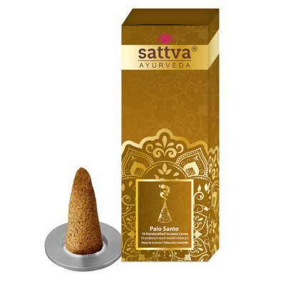 KADZIDEŁKA INDYJSKIE STOŻKOWE PALO SANTO (10 szt.) 20 g - SATTVA (AYURVEDA) SATTVA (kadzidła, kosmetyki)