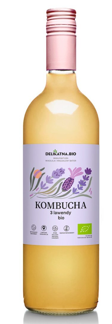 KOMBUCHA 3 LAWENDY BIO 750 ml - DELIKATNA DELIKATNA (kombucha, kimchi, zakwas)