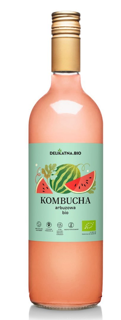 KOMBUCHA ARBUZOWA BIO 750 ml - DELIKATNA DELIKATNA (kombucha, kimchi, zakwas)