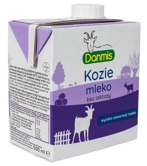 KOZIE MLEKO BEZ LAKTOZY UHT (2,5 % TŁUSZCZU) 500 ml - DANMIS DANMIS (nabiał z mleka koziego)