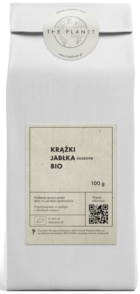 JABŁKA SUSZONE KRĄŻKI BEZGLUTENOWE BIO 100 g - THE PLANET THE PLANET (Zakupy przyjazne Ziemi)