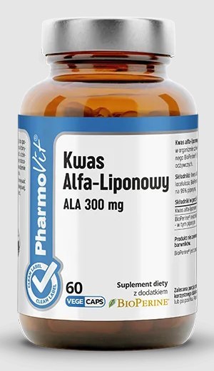 KWAS ALFA-LIPONOWY ALA (300 mg) BEZGLUTENOWY 60 KAPSUŁEK - PHARMOVIT (CLEAN LABEL) PHARMOVIT (suplementy diety)