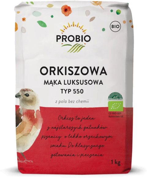 MĄKA ORKISZOWA LUKSUSOWA TYP 550 BIO 1 kg - PROBIO PROBIO (mieszanki do wypieków, mąki)