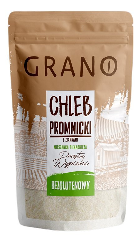 MIESZANKA DO WYPIEKU CHLEBA PROMNICKIEGO Z ZIARNAMI BEZGLUTENOWA 500 g - GRANO GRANO (mieszanki do wypieków)