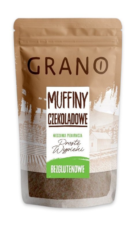 MIESZANKA NA MUFFINY CZEKOLADOWE BEZGLUTENOWE 500 g - GRANO GRANO (mieszanki do wypieków)