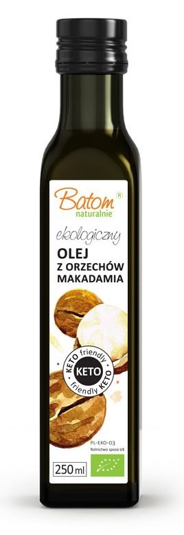 OLEJ Z ORZECHÓW MAKADAMIA VIRGIN KETO BIO 250 ml - BATOM BATOM (oleje, soki, sole kąpielowe)