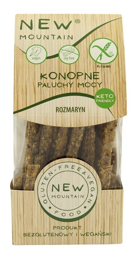 PALUCHY MOCY KONOPNE Z ROZMARYNEM BEZGLUTENOWE 200 g - NEW MOUNTAIN NEW MOUTAIN (bezglutenowe-ciastka,bezy,paluchy)