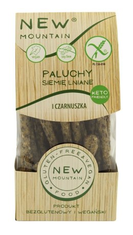 PALUCHY Z SIEMIENIEM LNIANYM I CZARNUSZKĄ BEZGLUTENOWE 200 g - NEW MOUNTAIN NEW MOUTAIN (bezglutenowe-ciastka,bezy,paluchy)