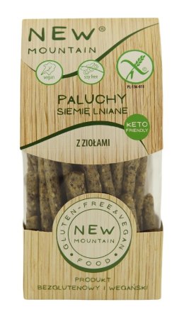 PALUCHY Z SIEMIENIEM LNIANYM I ZIOŁAMI BEZGLUTENOWE 200 g - NEW MOUNTAIN NEW MOUTAIN (bezglutenowe-ciastka,bezy,paluchy)