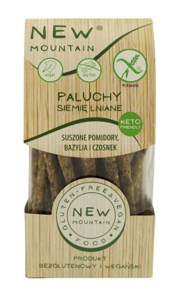 PALUCHY Z SIEMIENIEM LNIANYM, POMIDORAMI, CZOSNKIEM I BAZYLIĄ BEZGLUTENOWE 200 g - NEW MOUNTAIN NEW MOUTAIN (bezglutenowe-ciastka,bezy,paluchy)