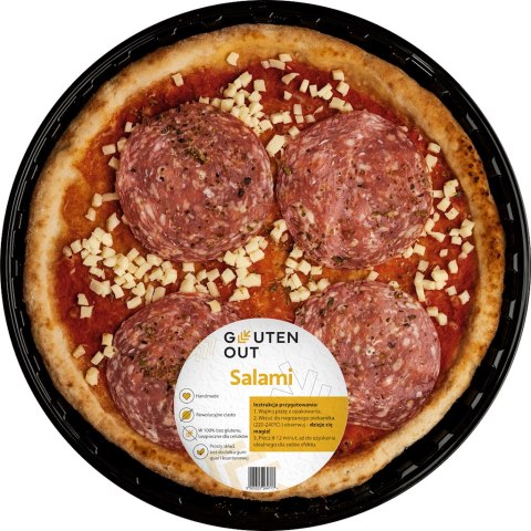 PIZZA Z SEREM MOZZARELLA I KIEŁBASĄ SALAMI BEZGLUTENOWA 330 g - GLUTEN OUT GLUTEN OUT (pizza)