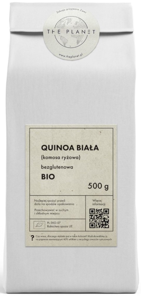 QUINOA BIAŁA (KOMOSA RYŻOWA) BEZGLUTENOWA BIO 500 g - THE PLANET THE PLANET (Zakupy przyjazne Ziemi)