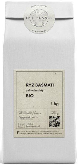 RYŻ BASMATI PEŁNOZIARNISTY BIO 1 kg - THE PLANET THE PLANET (Zakupy przyjazne Ziemi)