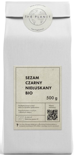 SEZAM CZARNY NIEŁUSKANY BIO 500 g - THE PLANET THE PLANET (Zakupy przyjazne Ziemi)