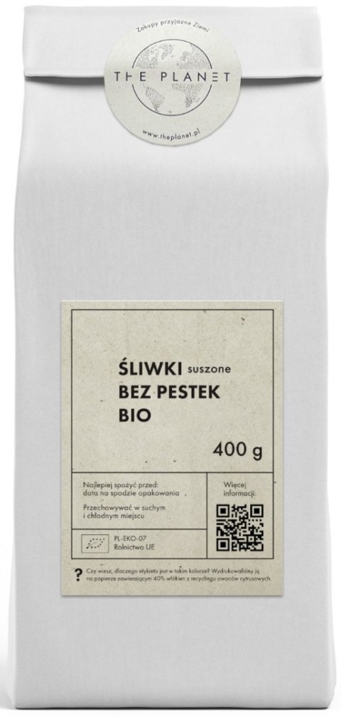 ŚLIWKI SUSZONE BIO 400 g - THE PLANET (PRODUKT SEZONOWY) THE PLANET (Zakupy przyjazne Ziemi)