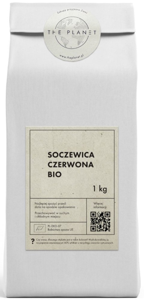 SOCZEWICA CZERWONA BIO 1 kg - THE PLANET THE PLANET (Zakupy przyjazne Ziemi)