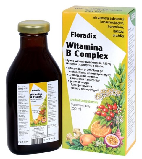 SUPLEMENT DIETY WITAMINA B COMPLEX W PŁYNIE BEZGLUTENOWA 250 ml - SALUS (FLORADIX) SALUS (soki)