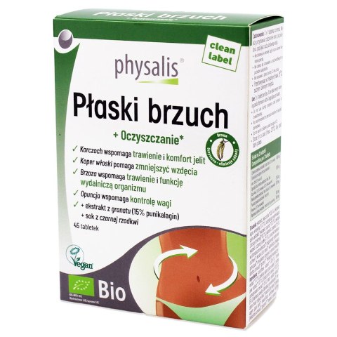 TABLETKI NA PŁASKI BRZUCH BIO 45 szt. - PHYSALIS PHYSALIS (olejki eteryczne, suplementy)