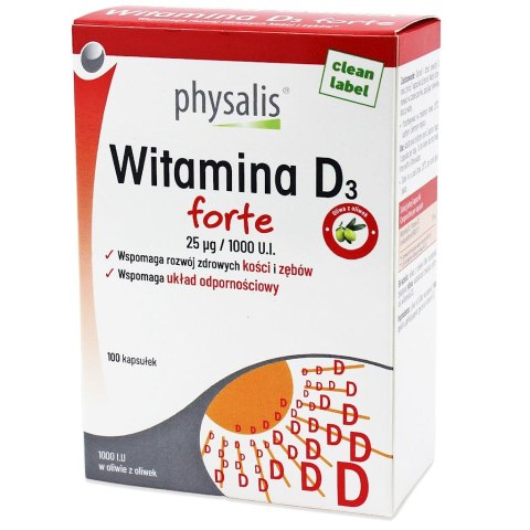 WITAMINA D3 FORTE 100 KAPSUŁEK - PHYSALIS PHYSALIS (olejki eteryczne, suplementy)