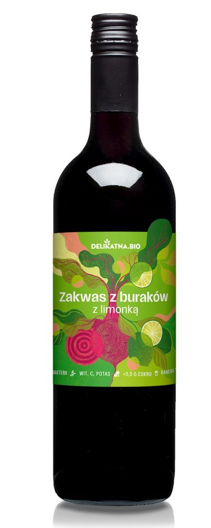 ZAKWAS Z BURAKÓW Z LIMONKĄ BIO 700 ml - DELIKATNA DELIKATNA (kombucha, kimchi, zakwas)