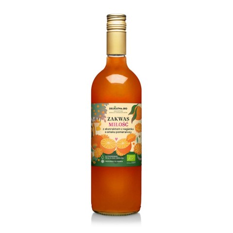 ZAKWAS Z EKSTRAKTEM Z NAGIETKA O SMAKU POMARAŃCZY "MIŁOŚĆ" BIO 700 ml - DELIKATNA DELIKATNA (kombucha, kimchi, zakwas)