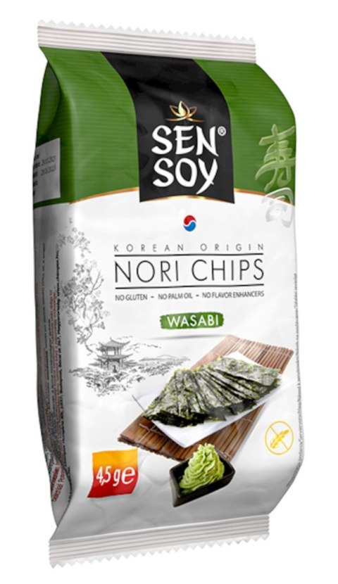 CHIPSY NORI WASABI BEZGLUTENOWE 4,5 g - SEN SOY SEN SOY (chipsy nori)
